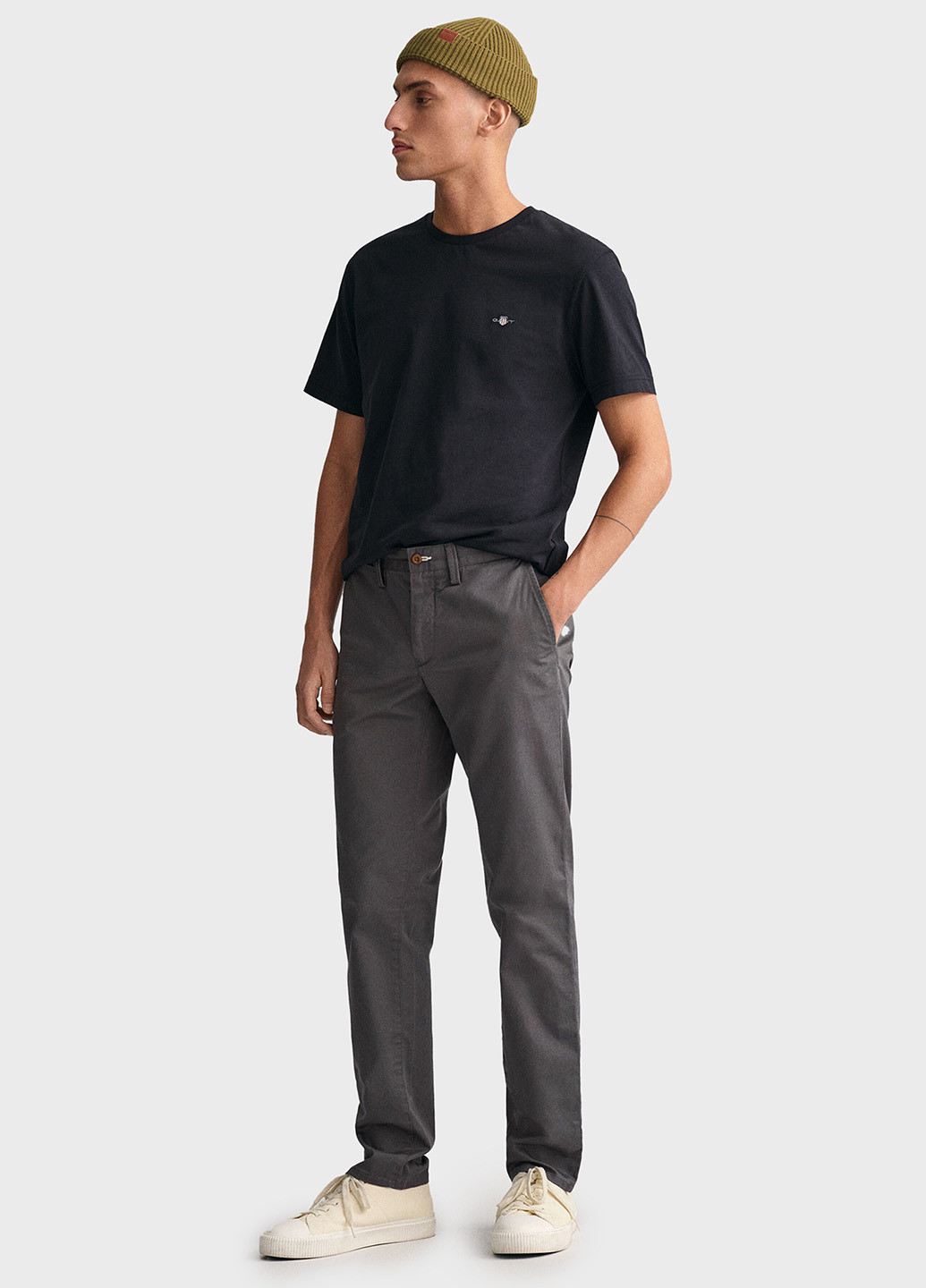 Серые кэжуал демисезонные прямые брюки Gant