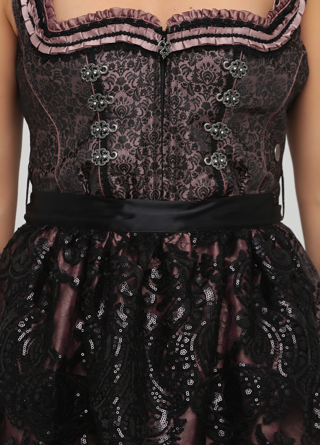 Чорна коктейльна сукня кльош Marjo з орнаментом