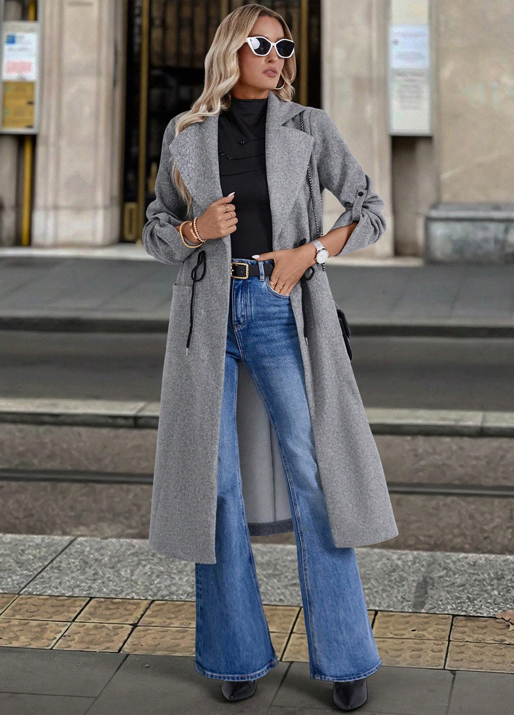 Сіре демісезонне Пальто SHEIN