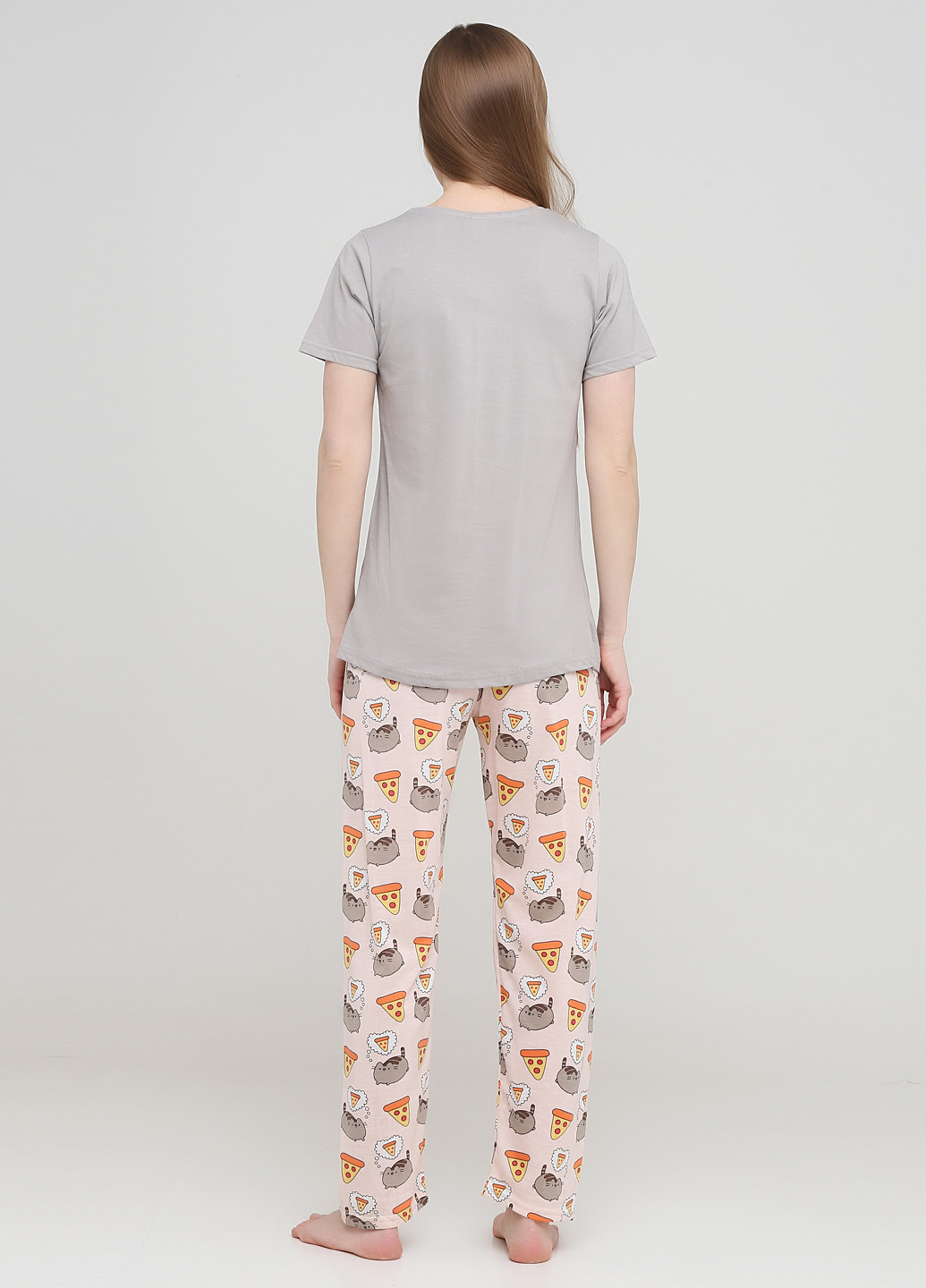 Сіро-бежева всесезон піжама (футболка, штани) футболка + штани Boyraz