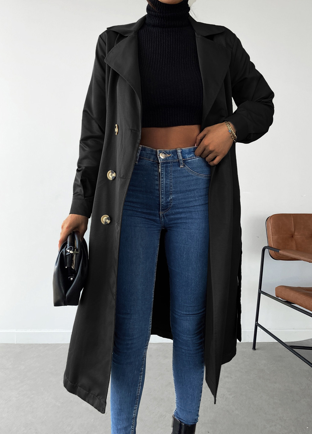 Плащ SHEIN тренчкот на пуговицах демисезон (301767876)