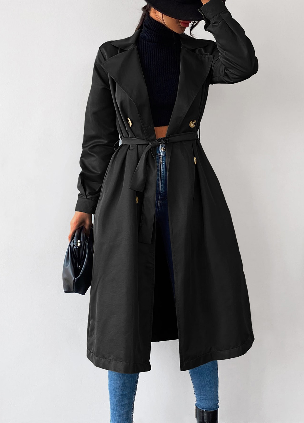 Плащ SHEIN тренчкот на пуговицах демисезон (301767876)