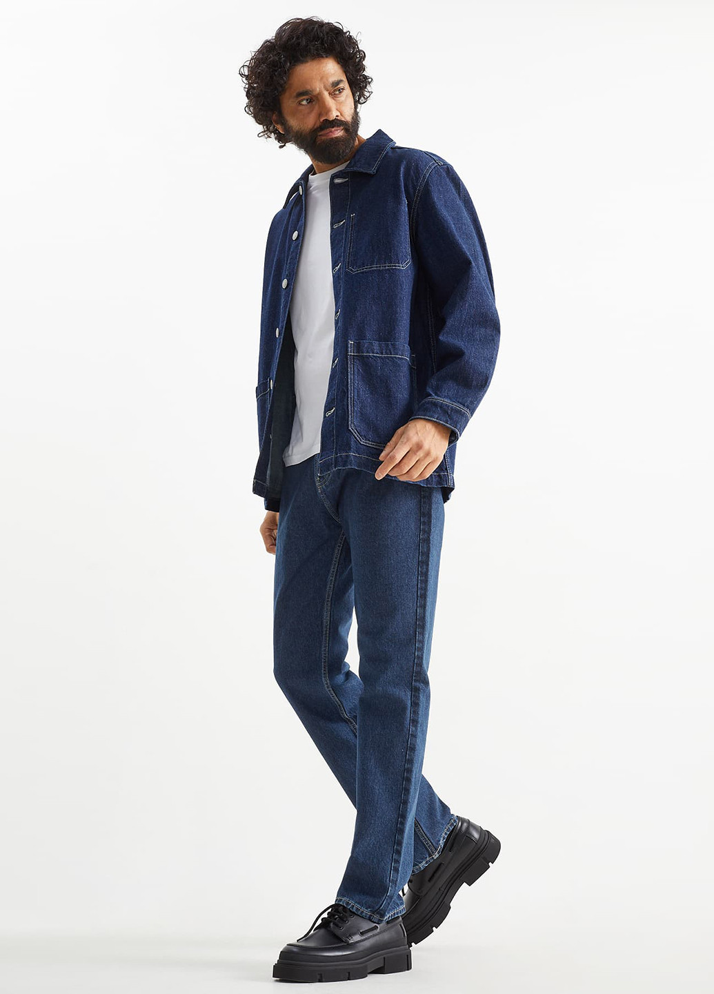 Темно-синие демисезонные прямые джинсы C&A