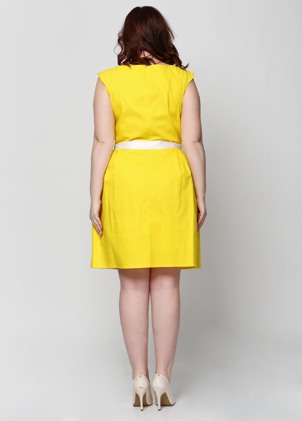 Жовтий кежуал сукня S3SS однотонна