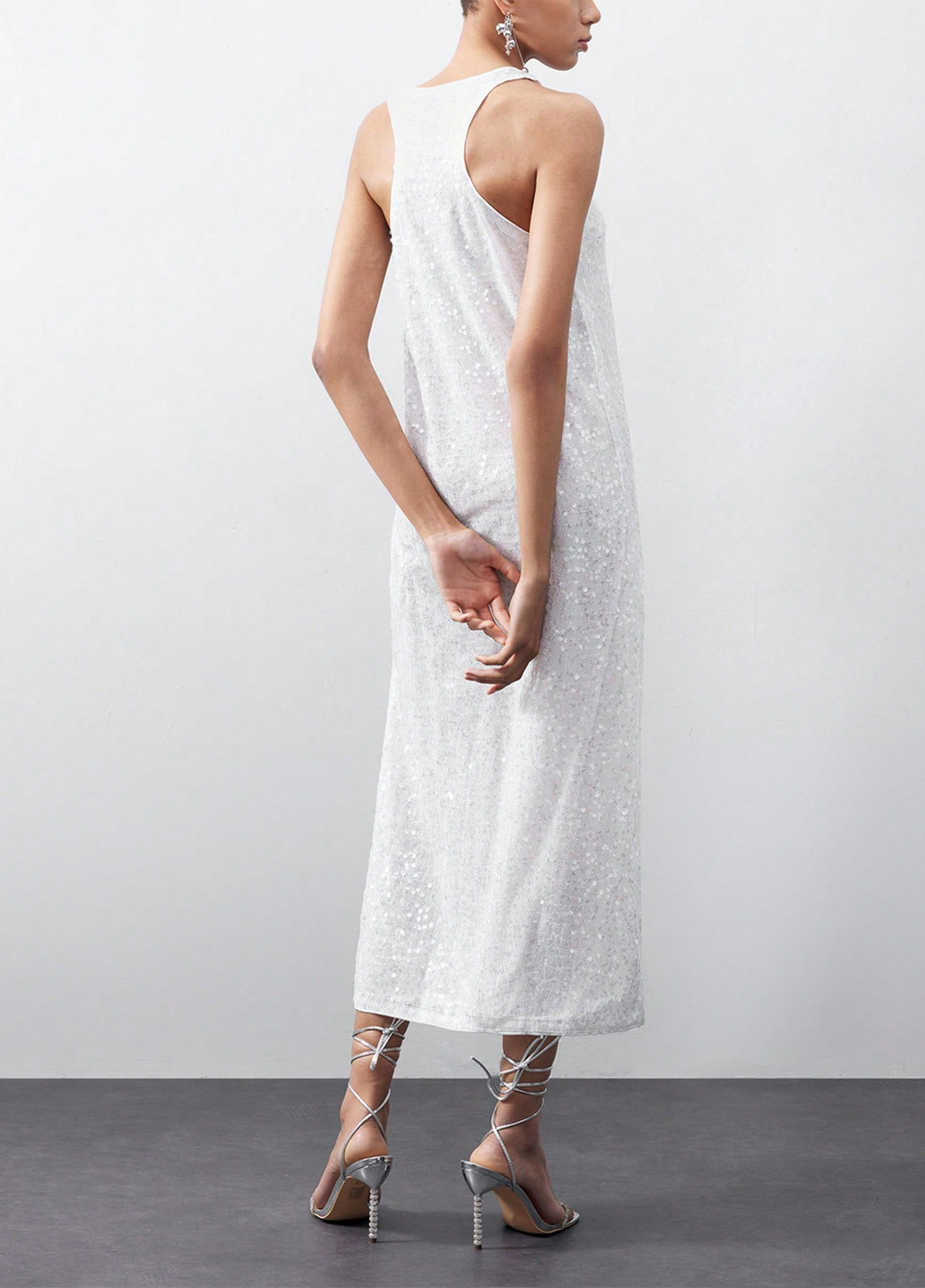 Білий кежуал сукня сукня-майка SHEIN однотонна