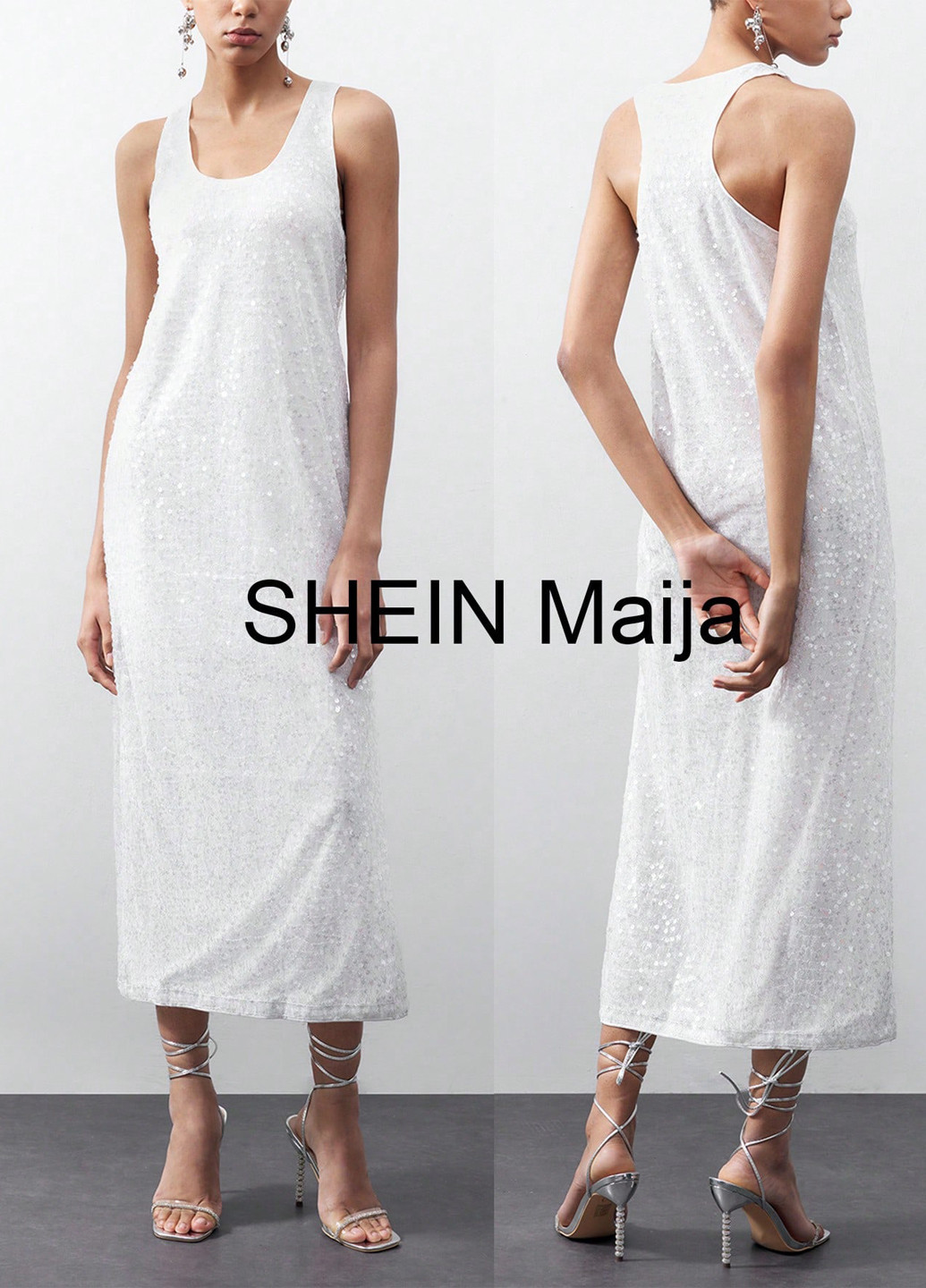 Білий кежуал сукня сукня-майка SHEIN однотонна