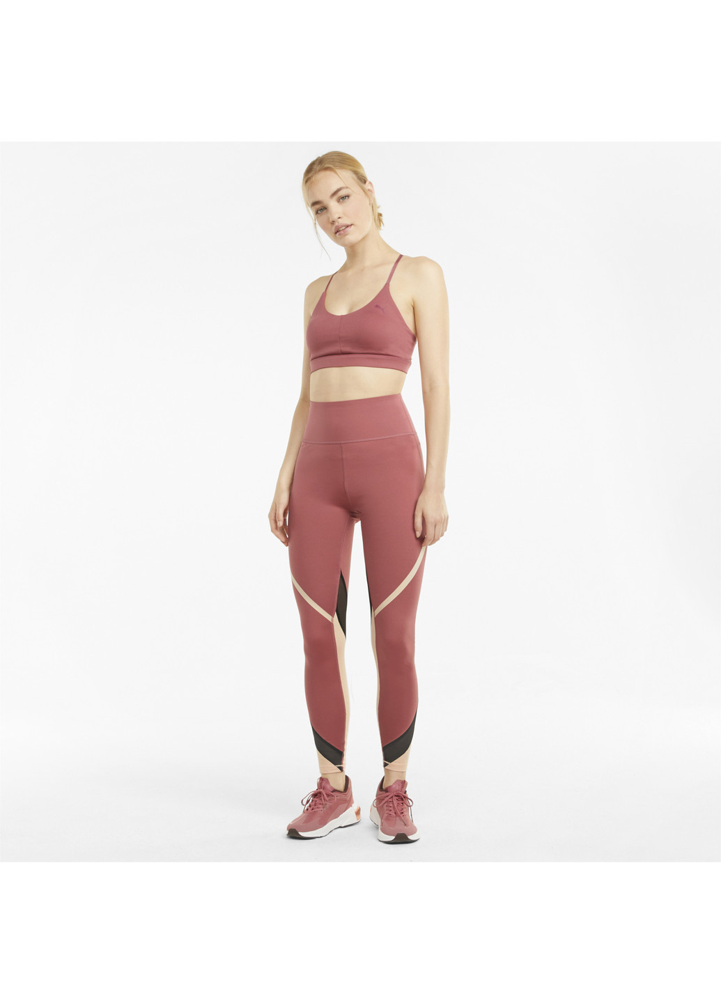 Розовые демисезонные легинсы eversculpt full-length q4 women's training leggings Puma