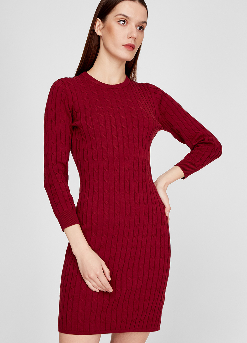 Бордовое кэжуал платье платье-свитер Gant однотонное