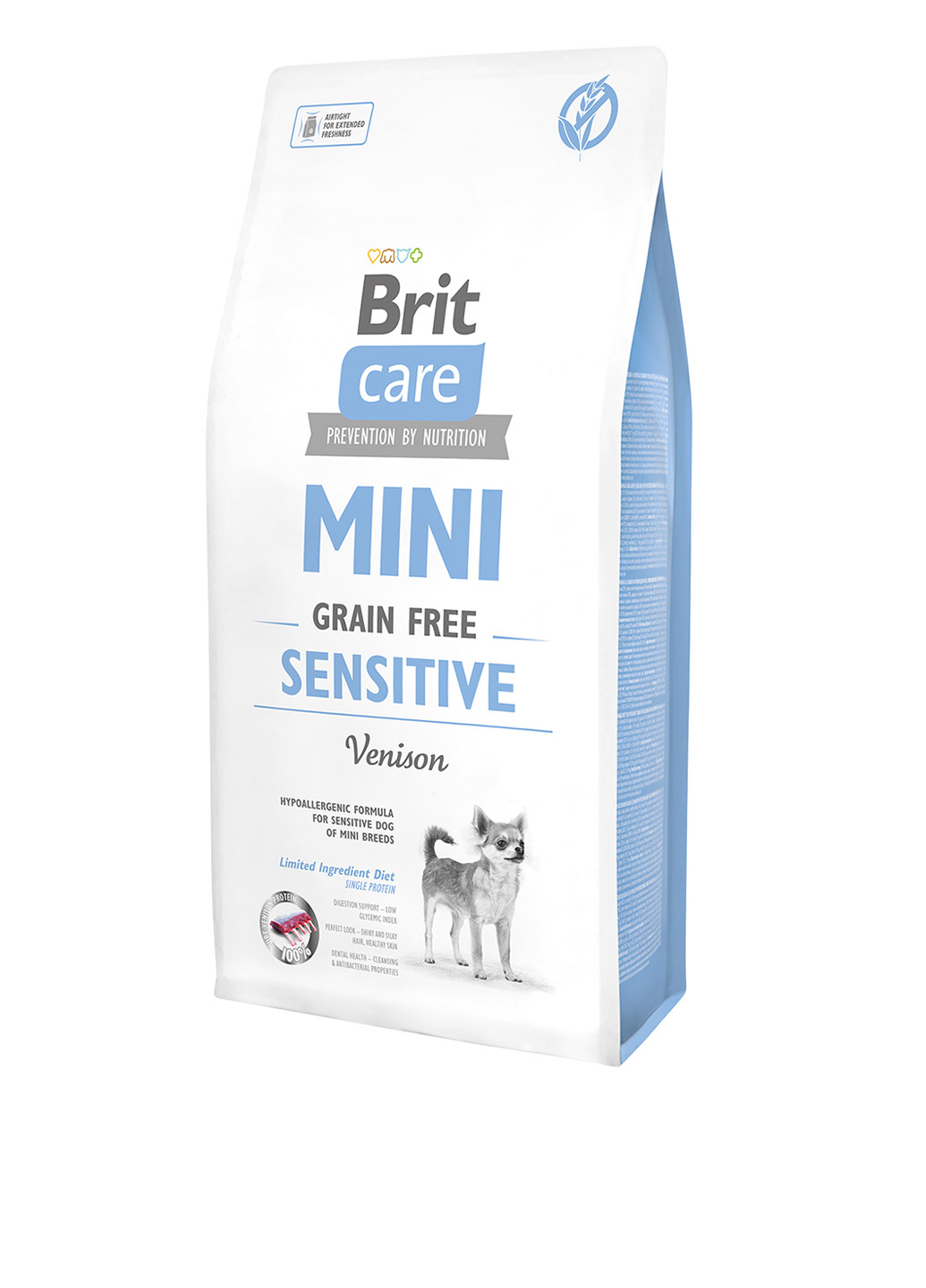Сухий корм Care Sensitive Grain Free, для дорослих собак мініатюрних порід з чутливим травленням, 7 кг Brit Care (136945967)