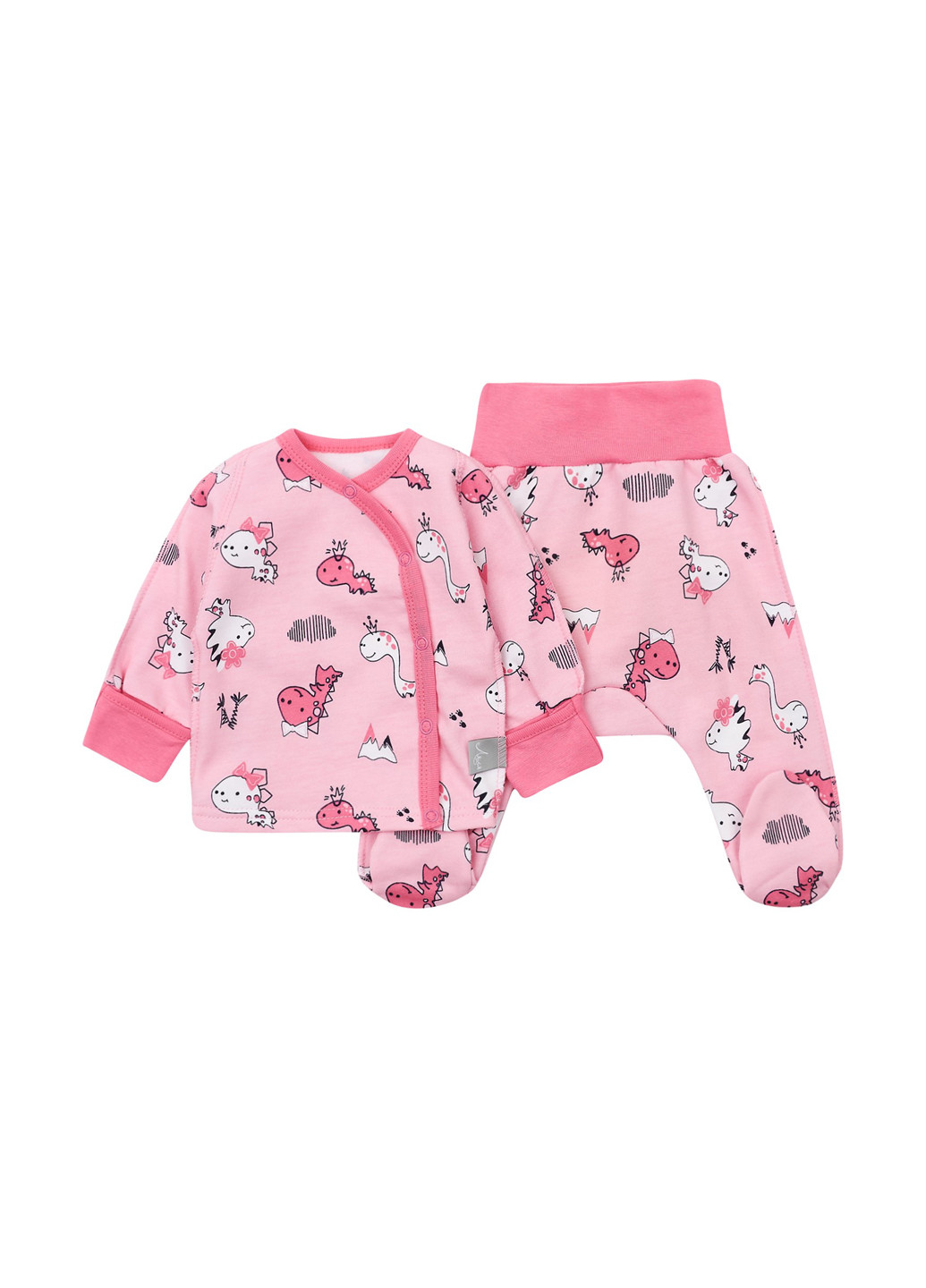 Рожевий демісезонний комплект (сорочечка, повзунки) Ляля