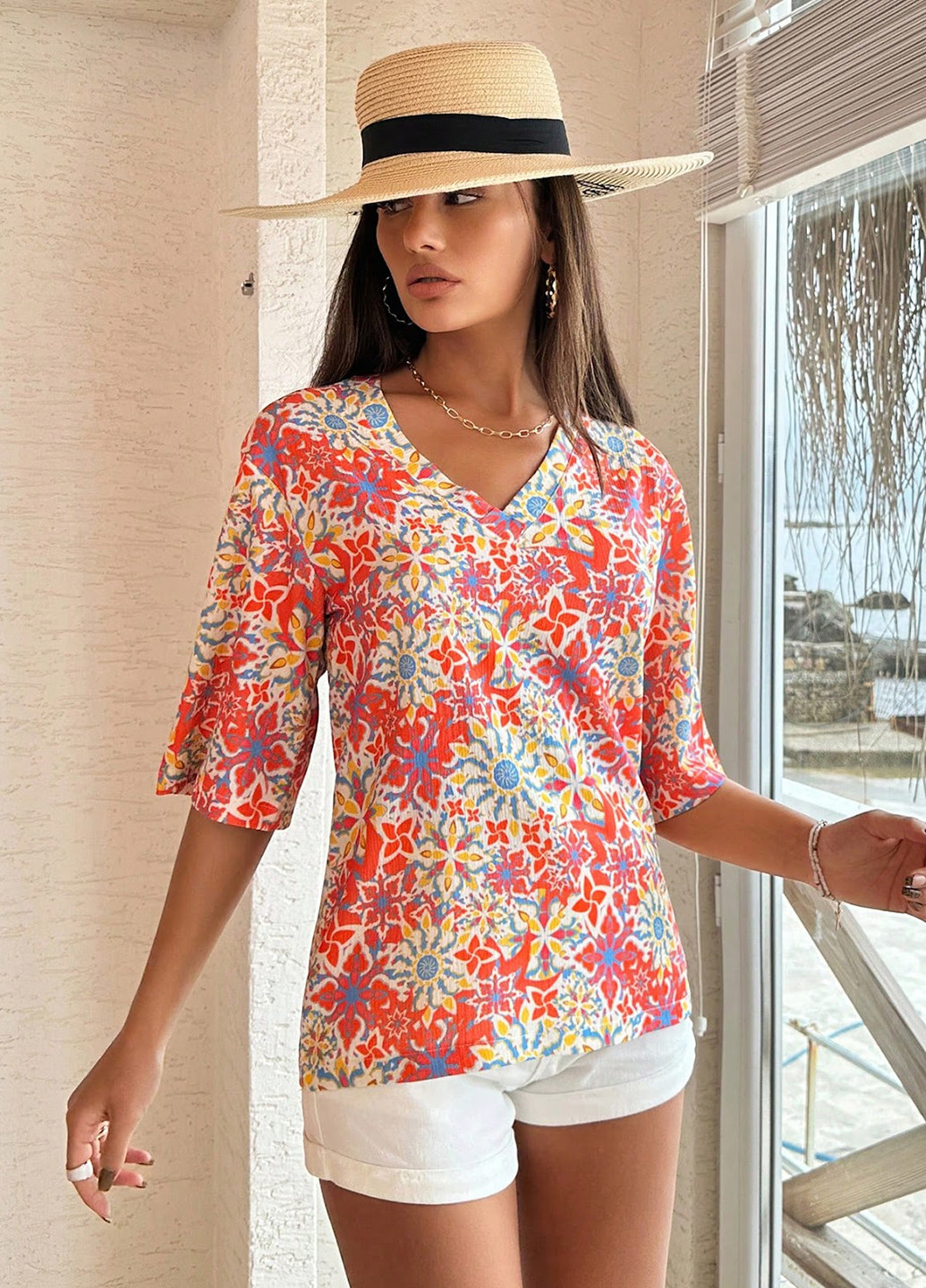 Комбинированная блуза SHEIN