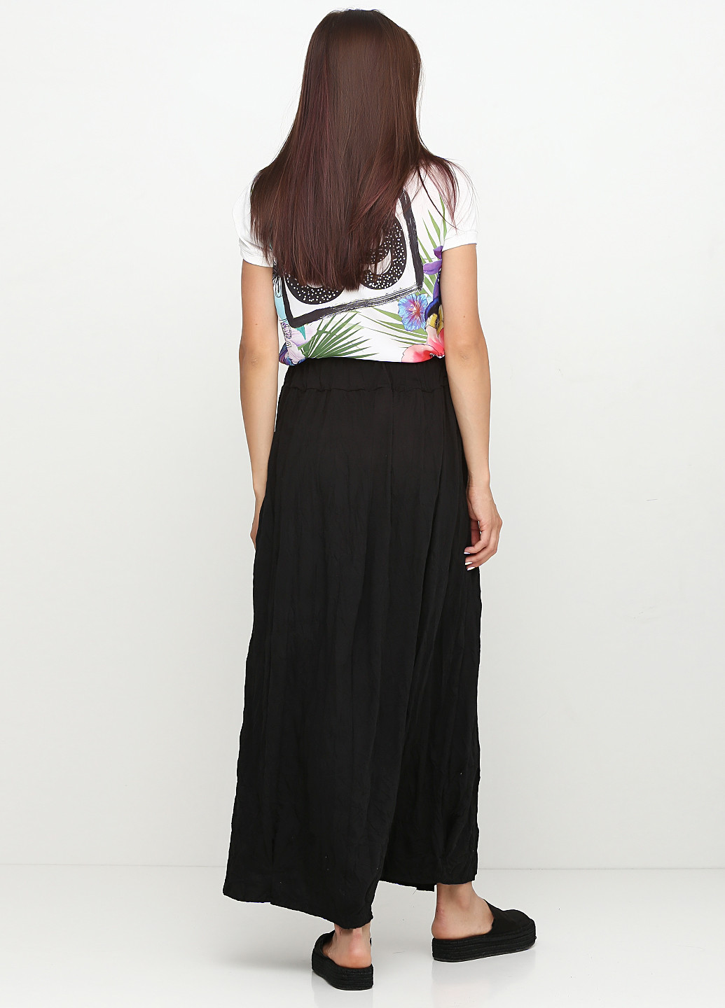 Черная кэжуал однотонная юбка Oblique макси