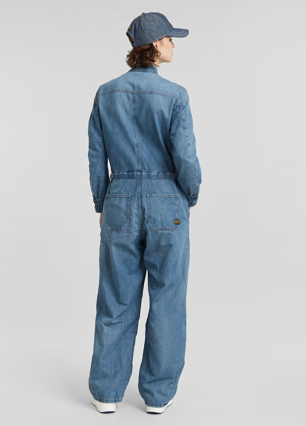 Комбінезон G-Star Raw комбінезон-брюки однотонний синій джинсовий бавовна, джинс