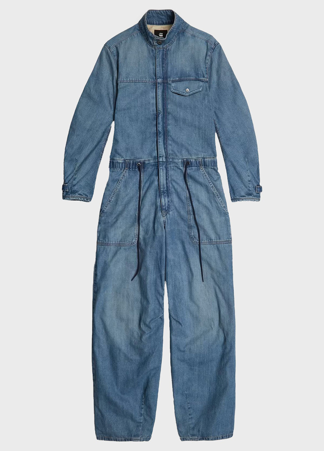 Комбінезон G-Star Raw комбінезон-брюки однотонний синій джинсовий бавовна, джинс