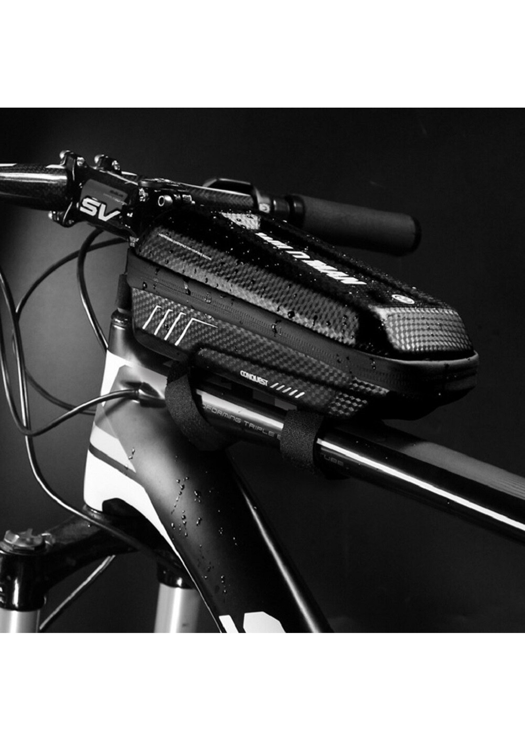 Велосумка бардачок сумка на раму велосипеда на молнии водонепроницаемая 23х10,5х8,5 см (37244-Нов) Unbranded (253055592)