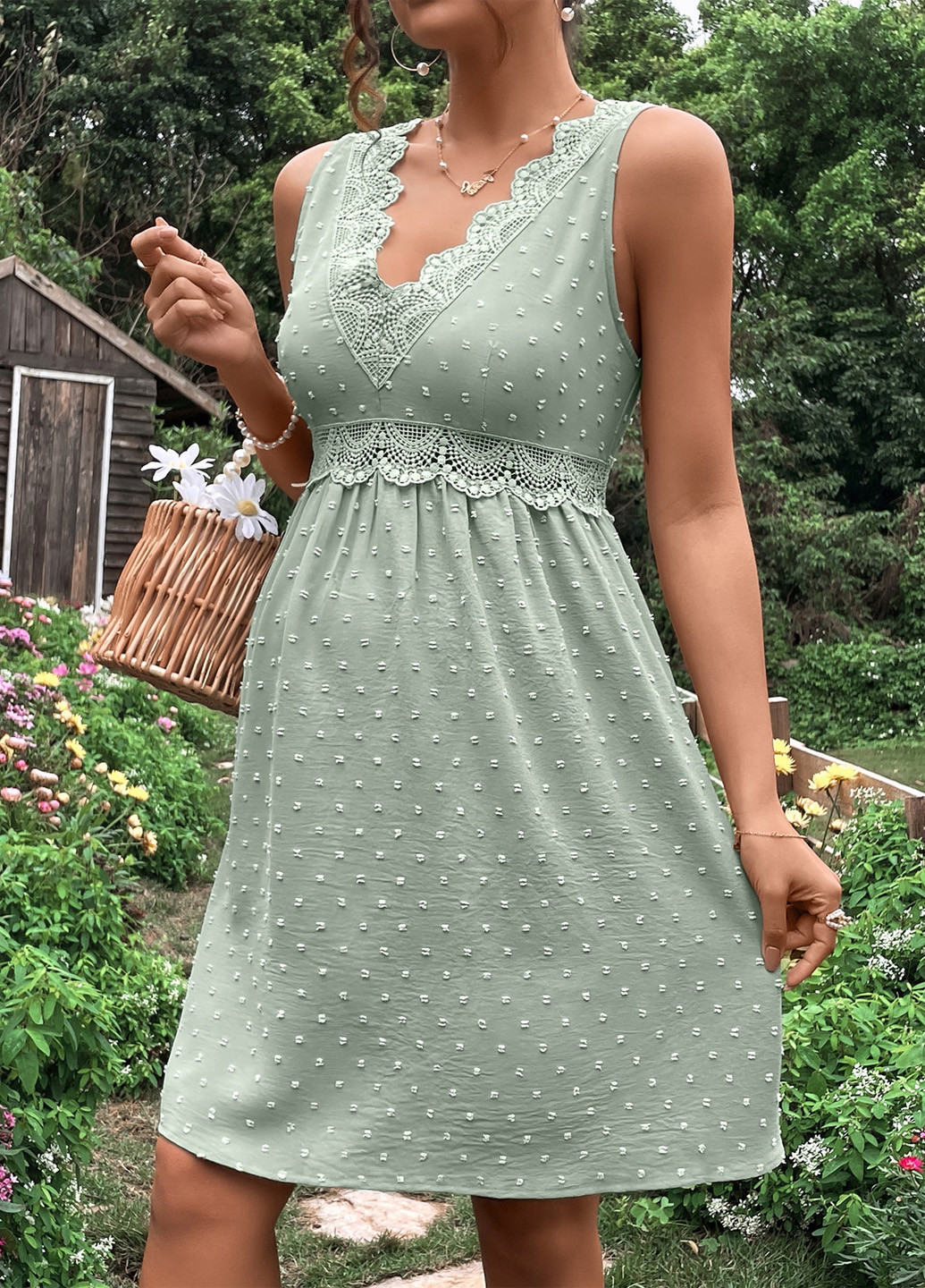 М'ятна кежуал сукня для вагітних а-силует SHEIN однотонна