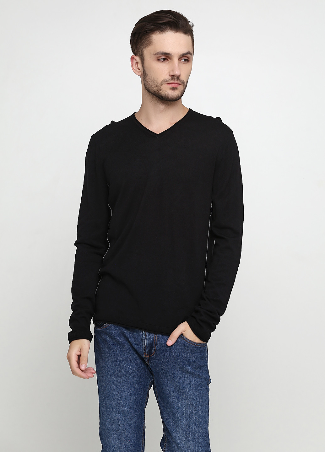 Чорний демісезонний пуловер пуловер Sisley