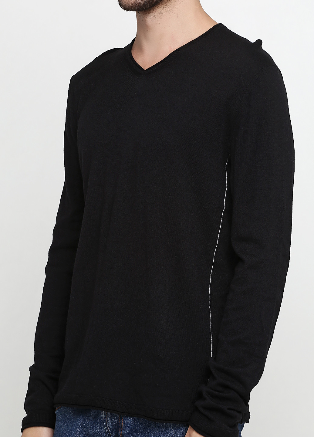 Черный демисезонный пуловер пуловер Sisley