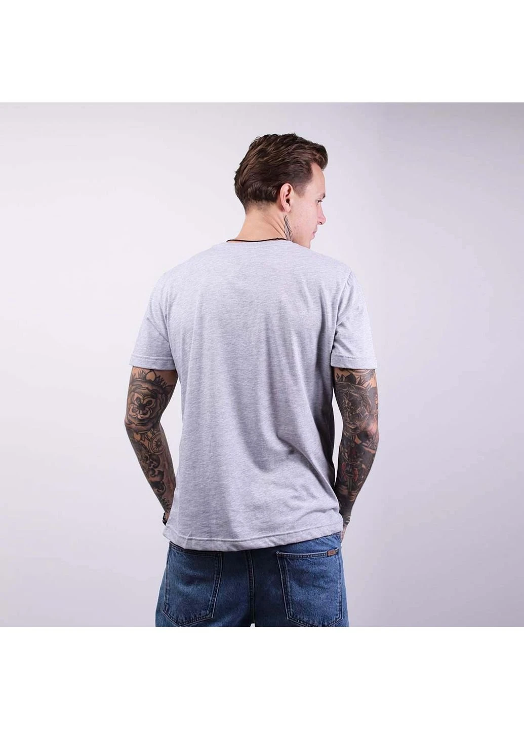 Сіра футболка чоловіча n-1mgm сірий меланж Power
