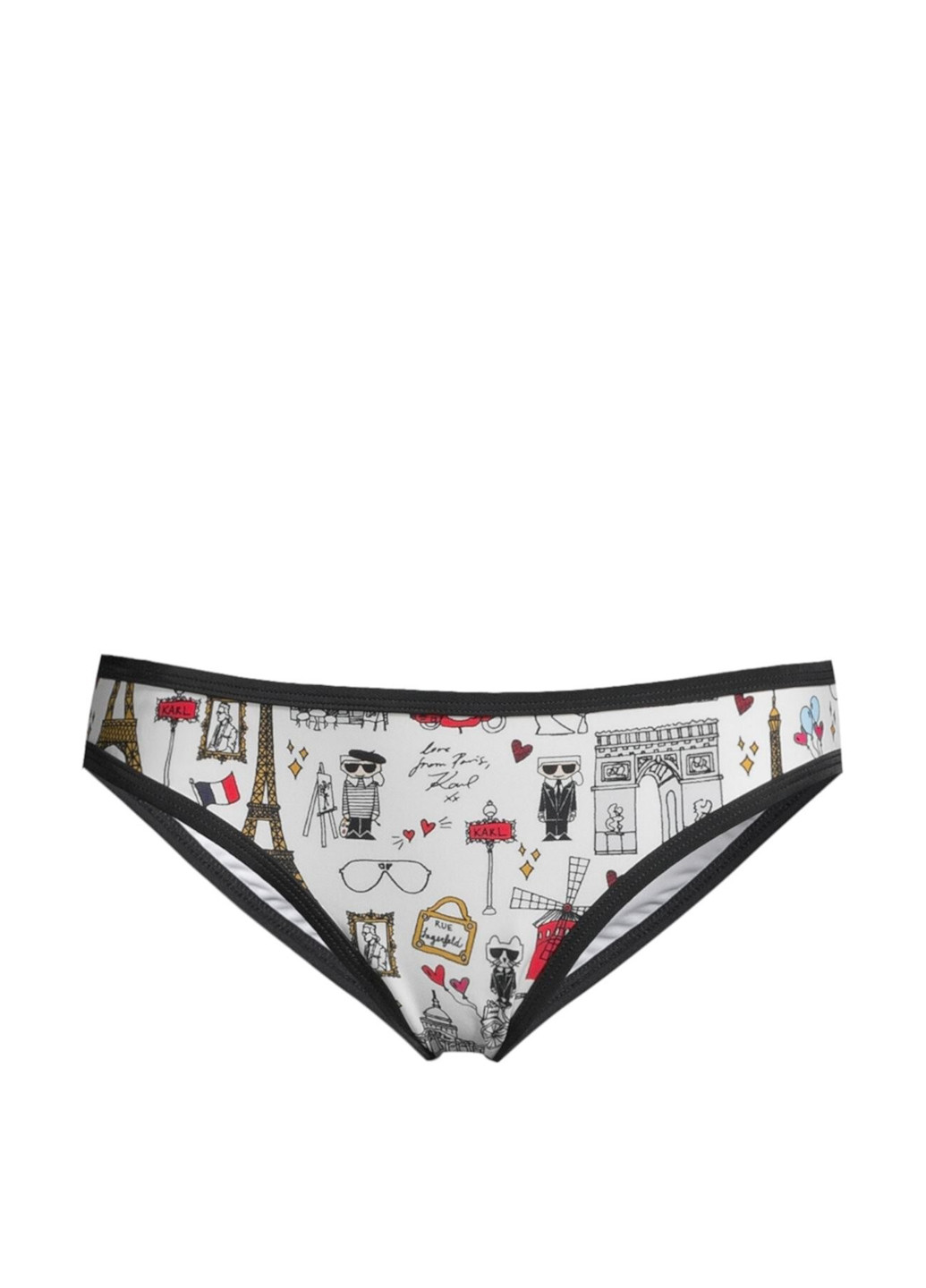 Білий літній купальник (ліф, трусики) роздільний, бікіні Karl Lagerfeld