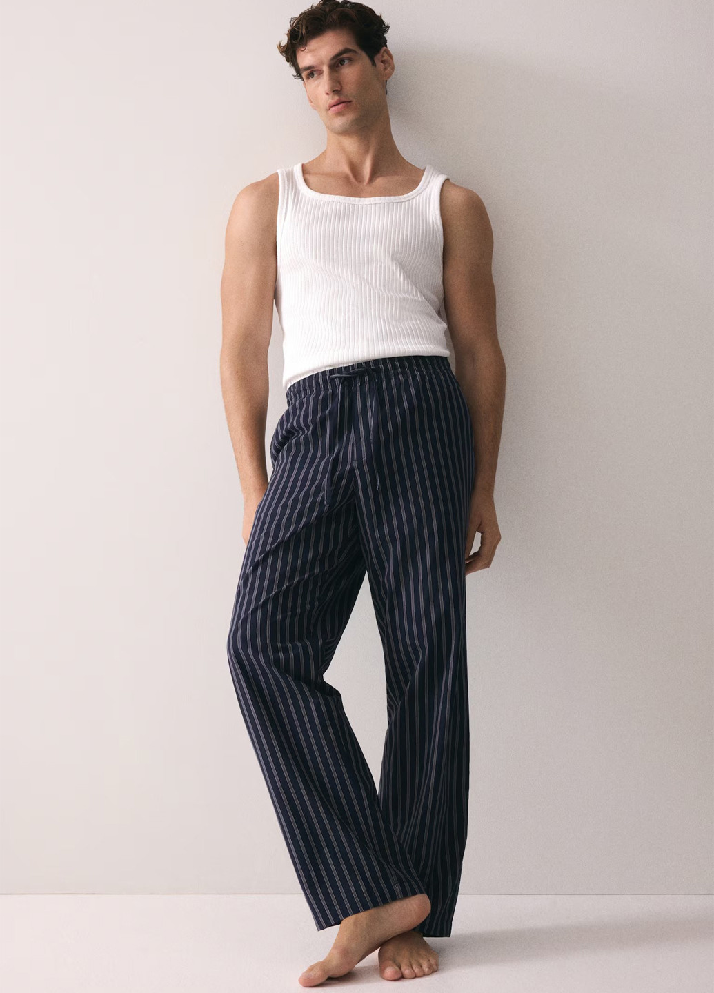 Темно-синие домашние демисезонные брюки H&M