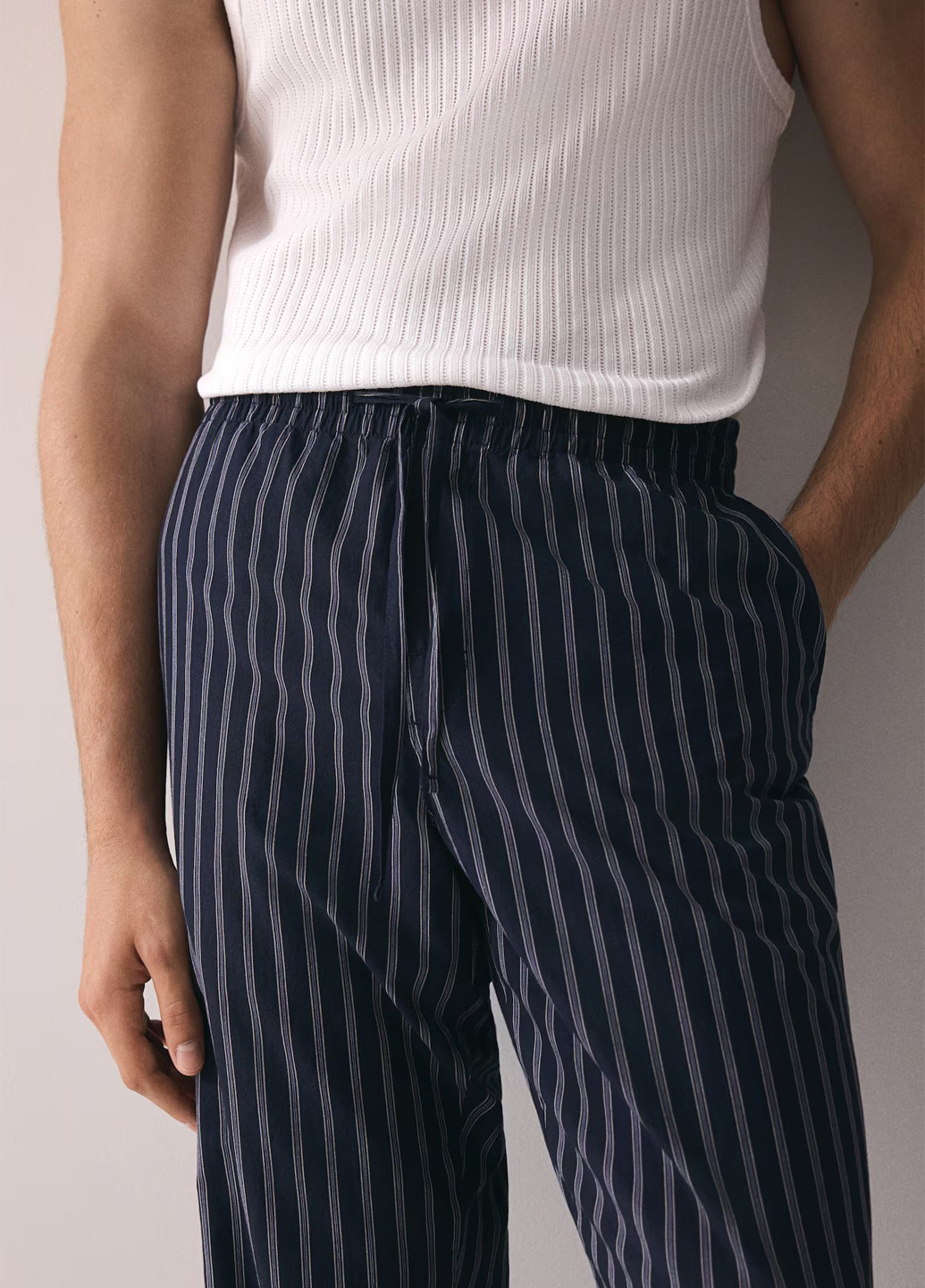 Темно-синие домашние демисезонные брюки H&M