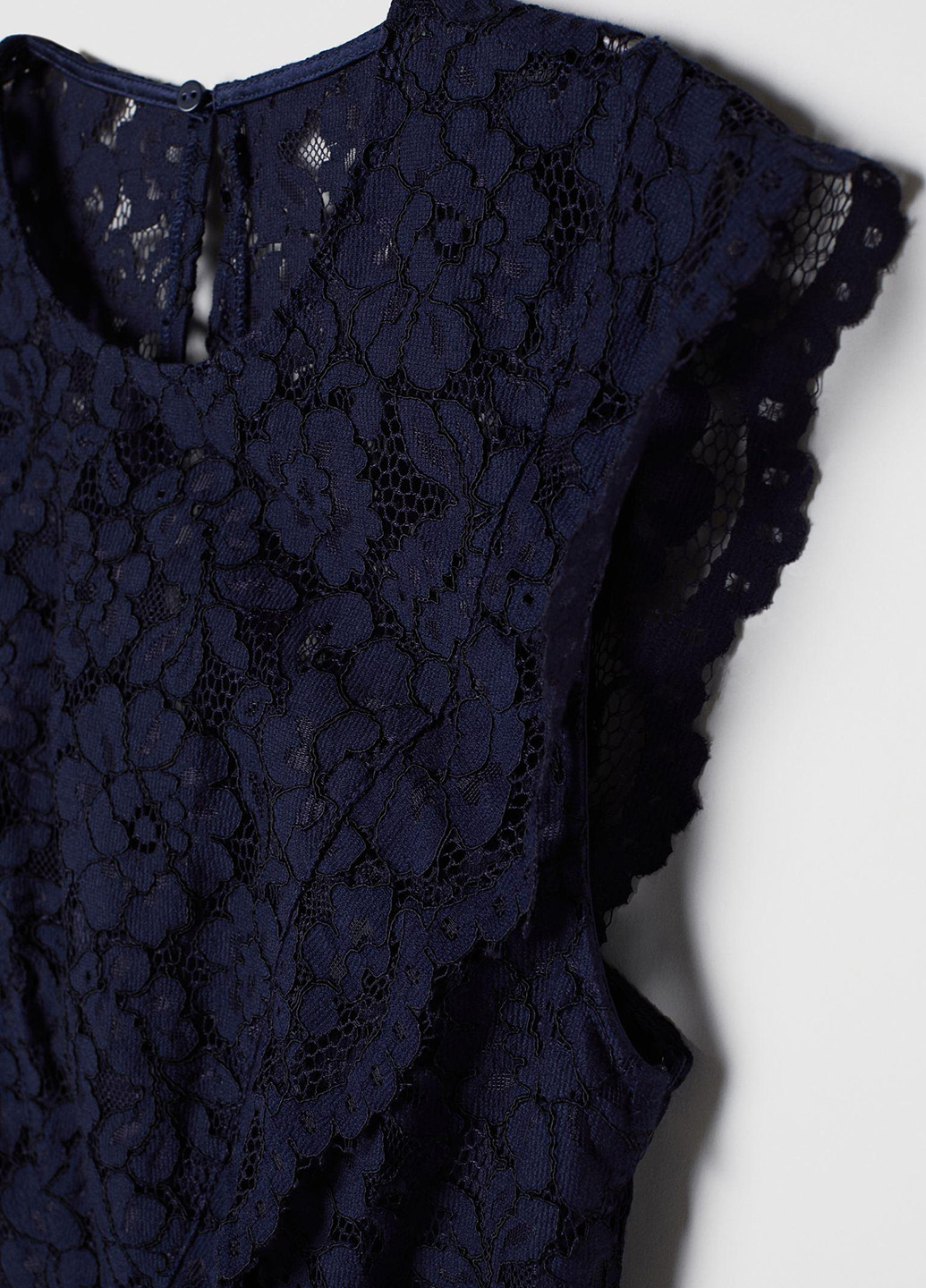Темно-синя вечірня плаття в стилі армпір H&M однотонна
