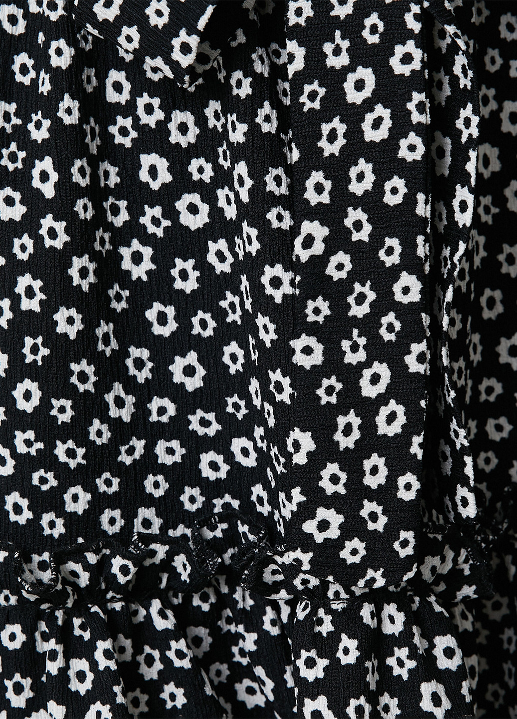 Черно-белая повседневный цветочной расцветки юбка KOTON а-силуэта (трапеция)