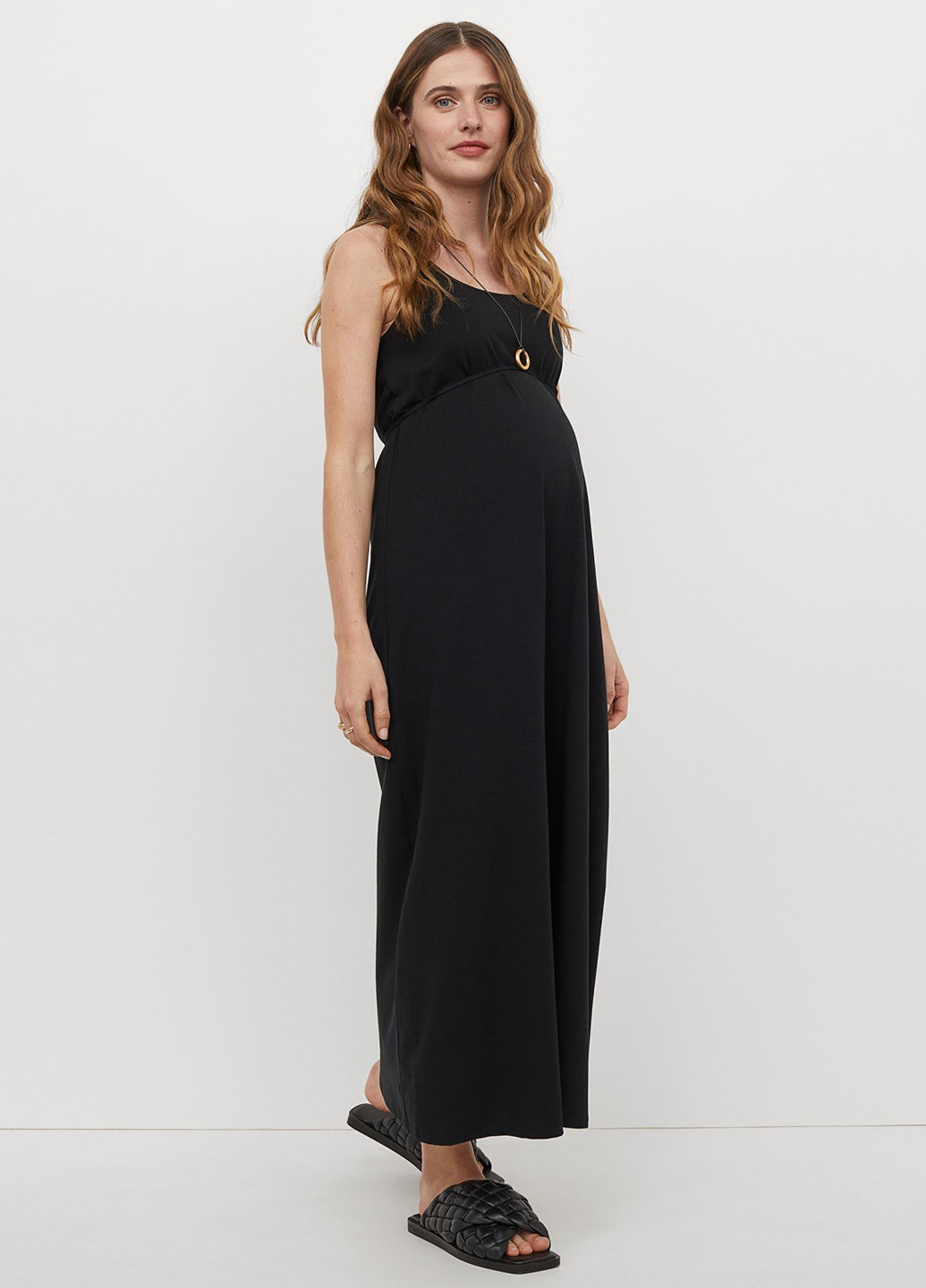Чорна кежуал плаття для вагітних сукня-майка H&M однотонна