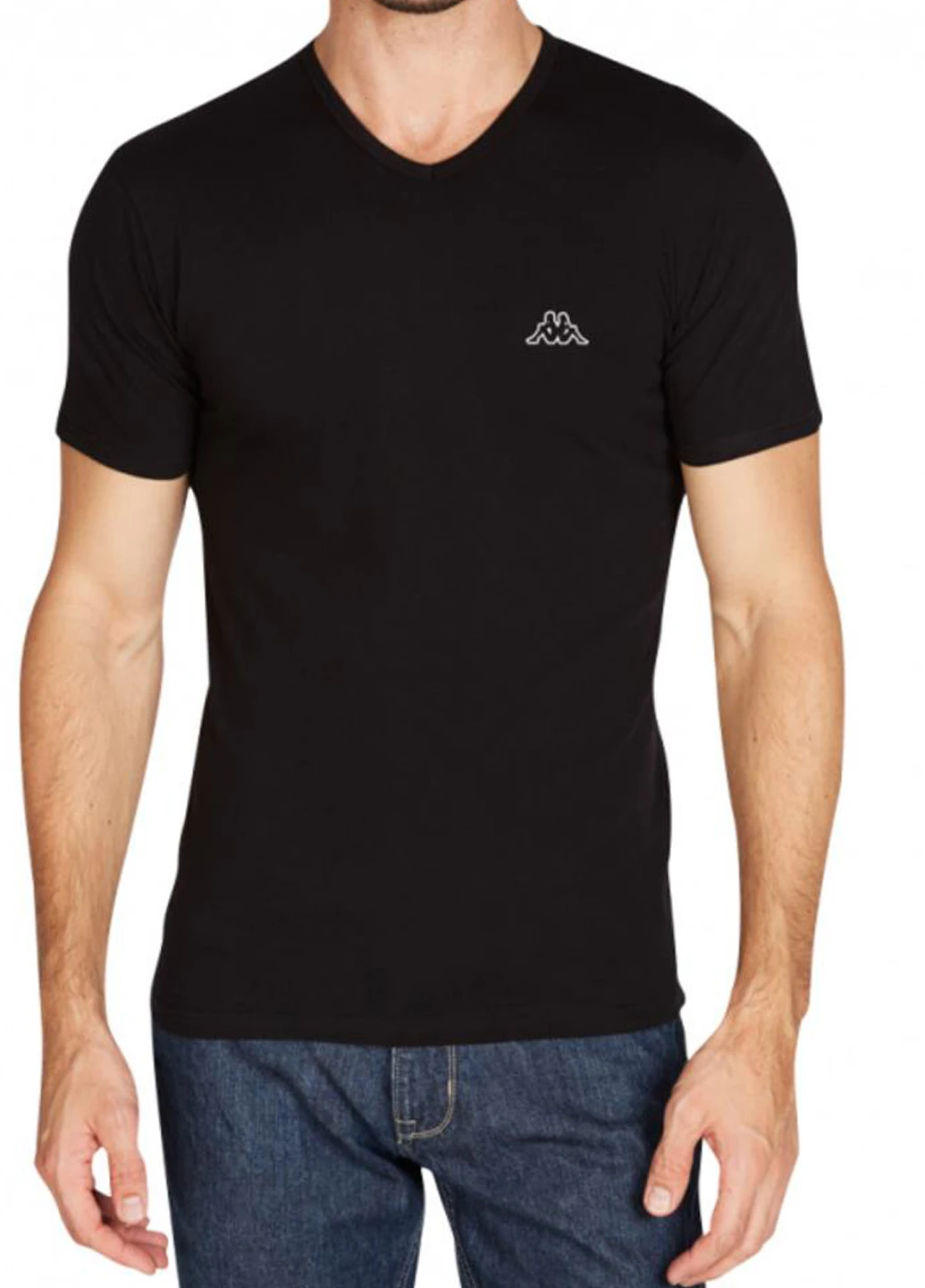 Чорна футболка k1311 nero Kappa T-shirt Mezza Manica Scollo V