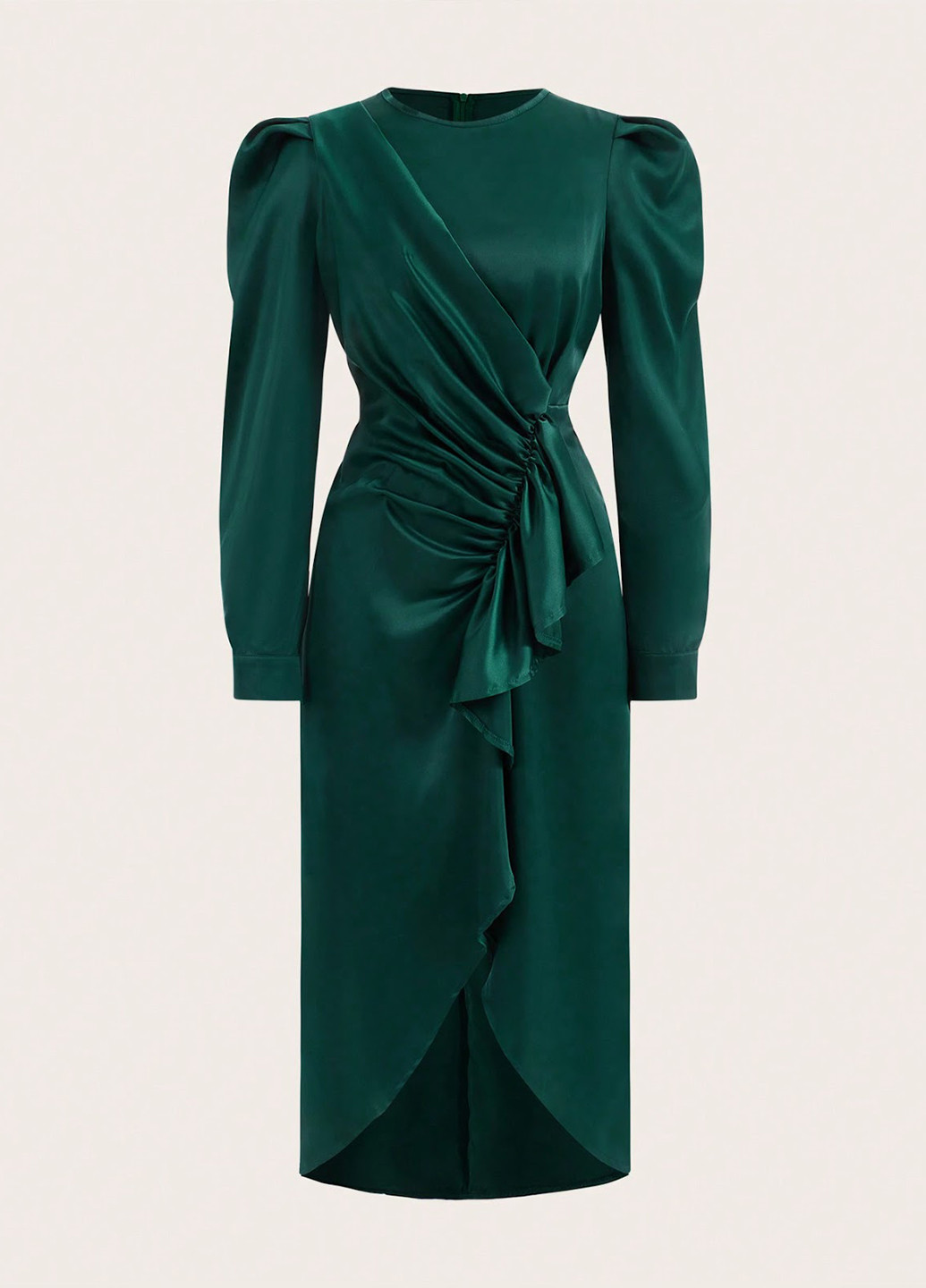 Темно-зелена кежуал сукня на запах SHEIN однотонна