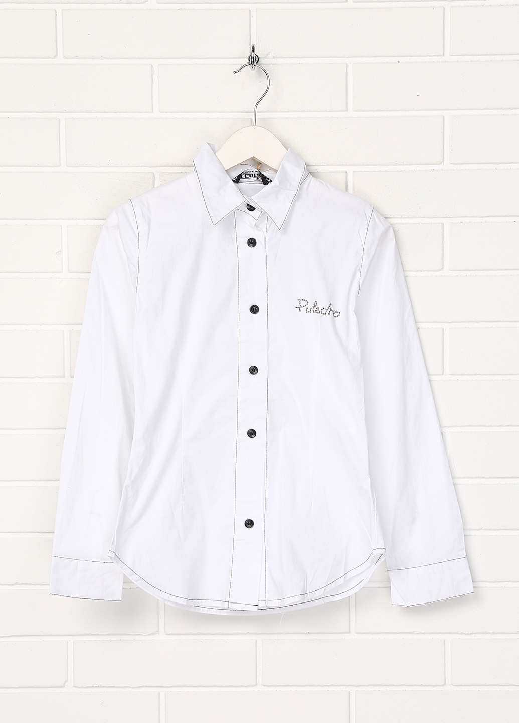 Белая кэжуал рубашка однотонная Puledro
