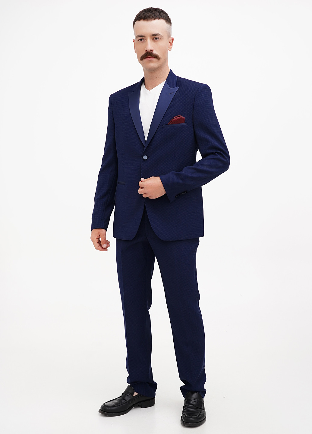 Темно-синий демисезонный костюм (пиджак, брюки) брючный Favorite
