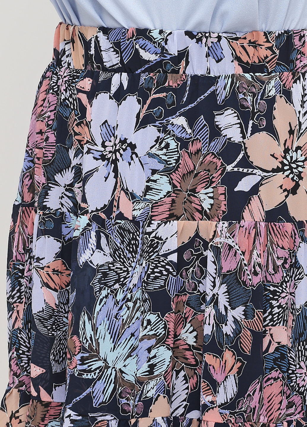 Темно-синяя кэжуал цветочной расцветки юбка Mark клешированная