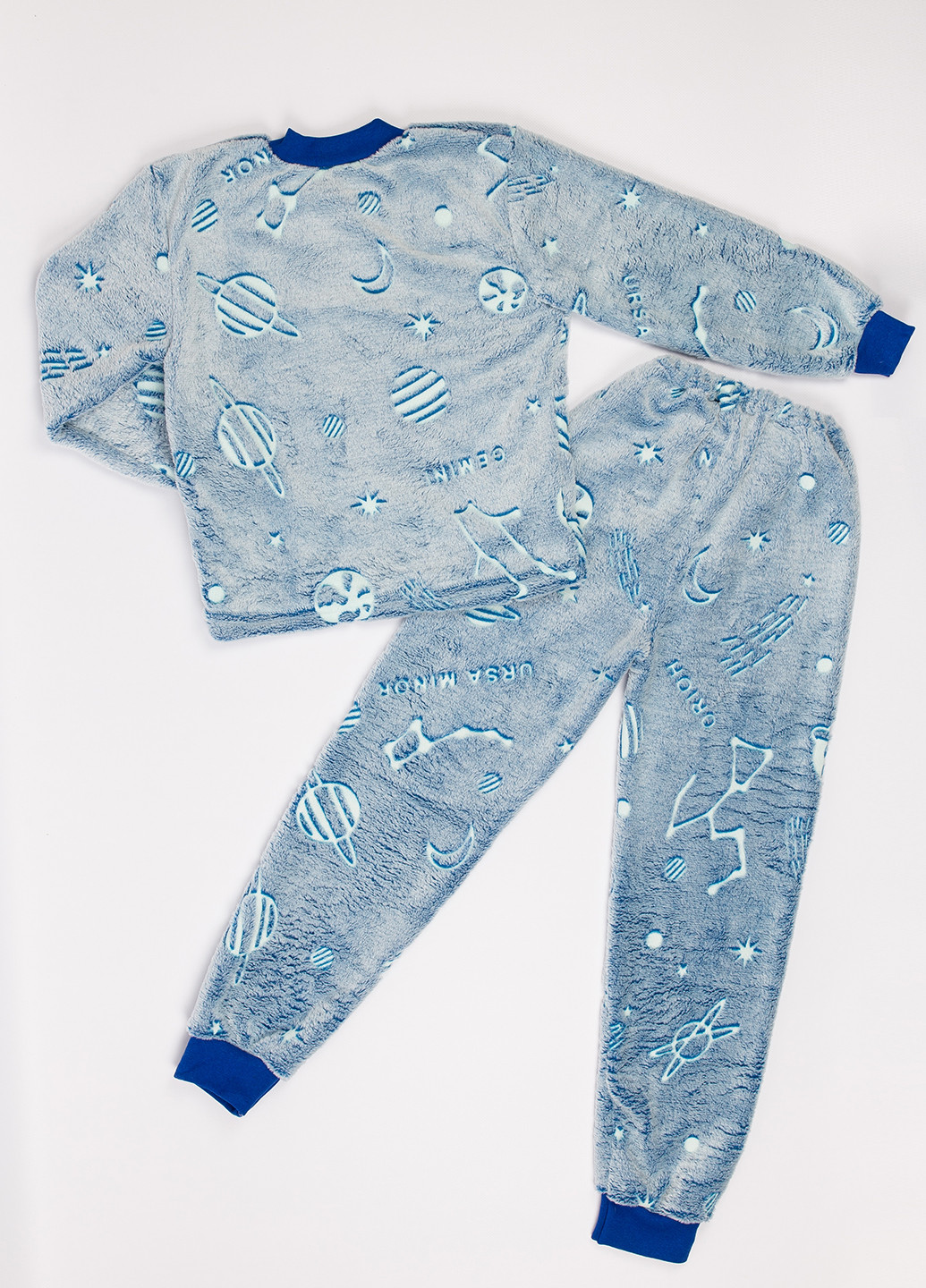 Синя всесезон піжама (лонгслів, брюки) Пташка текстиль