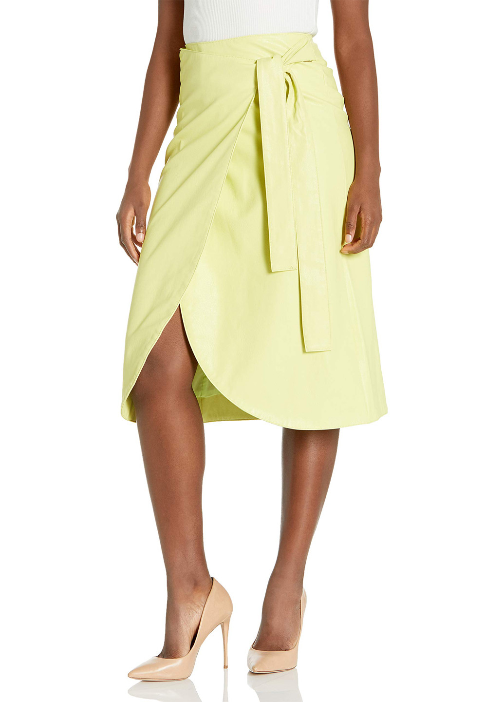 Салатовая кэжуал однотонная юбка Armani Exchange на запах