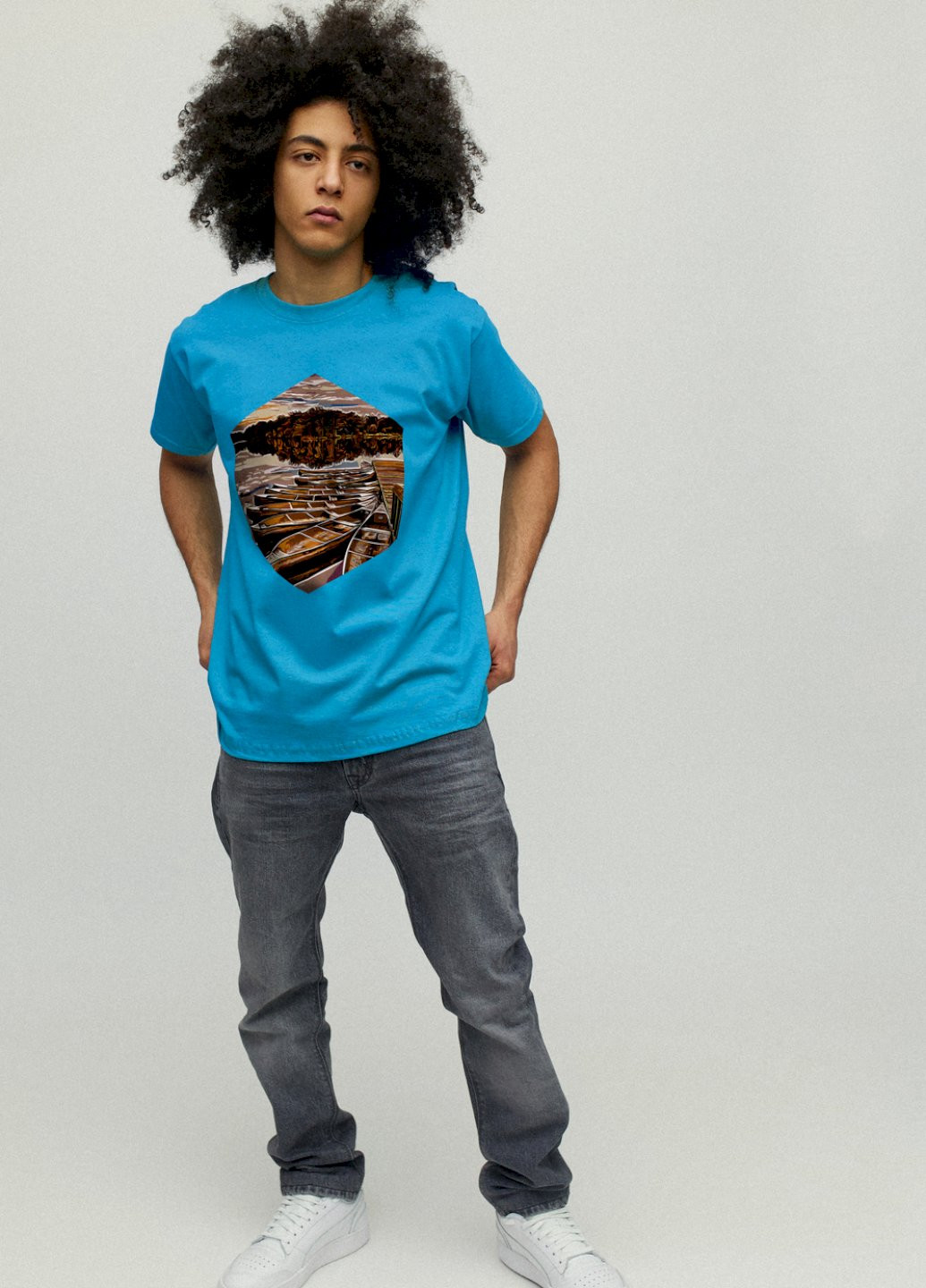 Світло-синя футболка чоловіча YAPPI