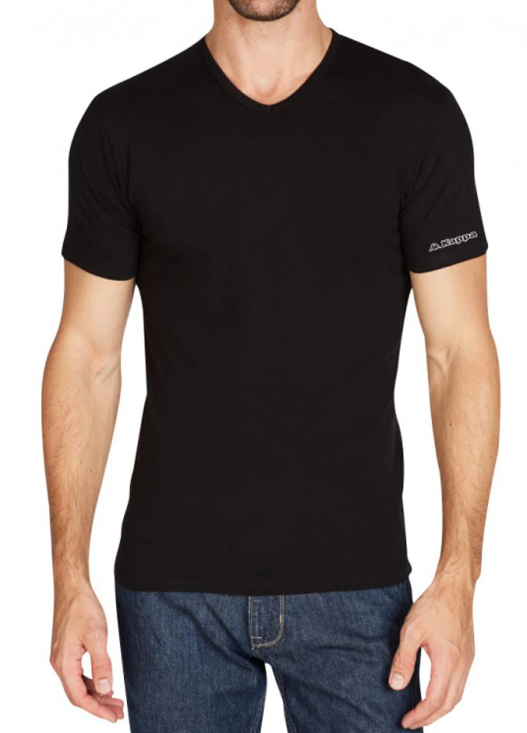 Чорна футболка k1316 nero Kappa T-shirt Mezza Manica Scollo V