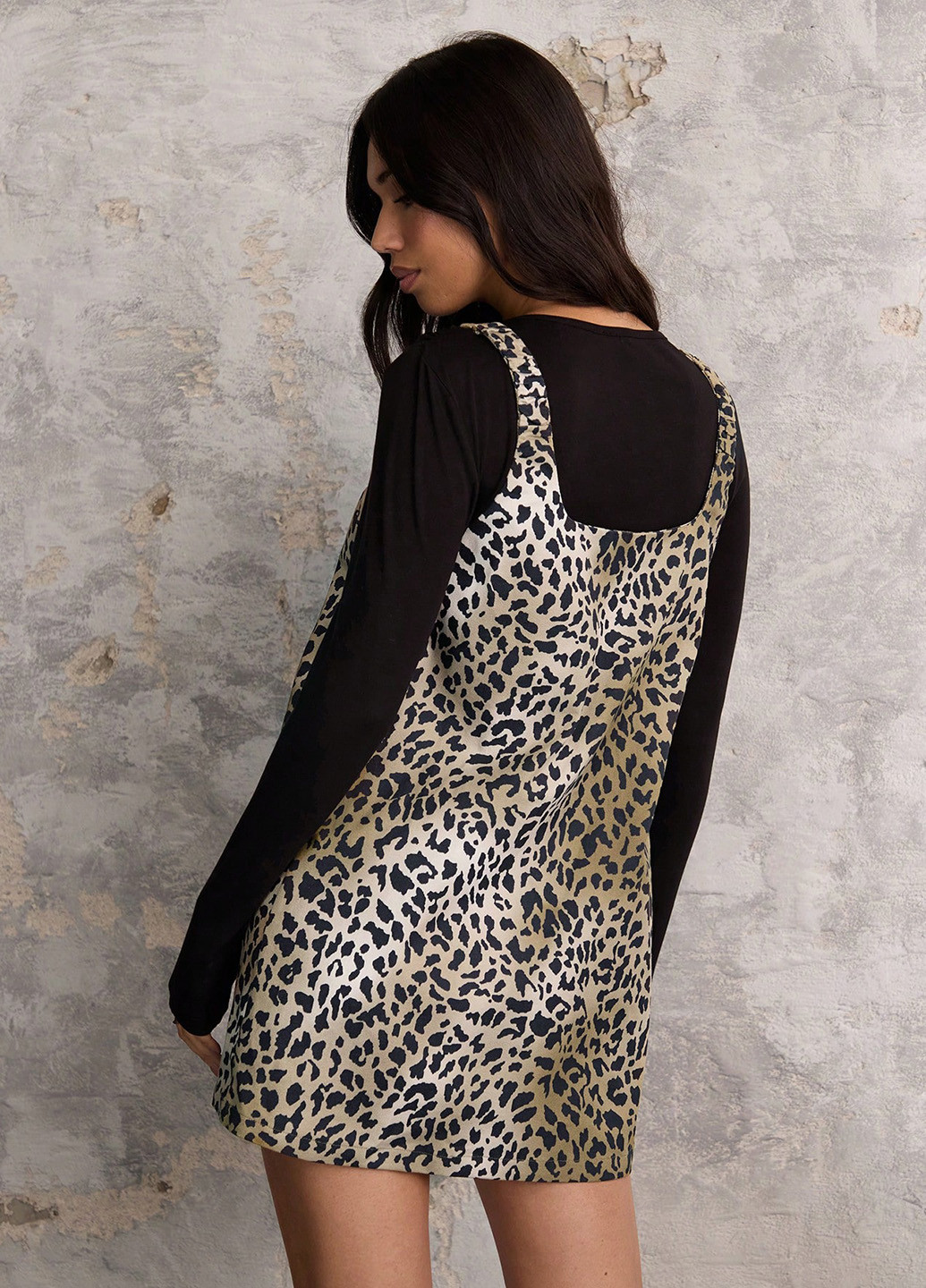 Демисезонный женский сарафан SHEIN леопардовый