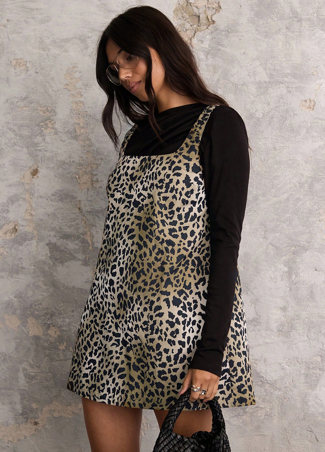 Демисезонный женский сарафан SHEIN леопардовый