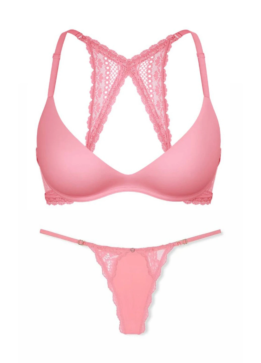 Розовый демисезонный комплект (бюстгальтер, трусики) Victoria's Secret