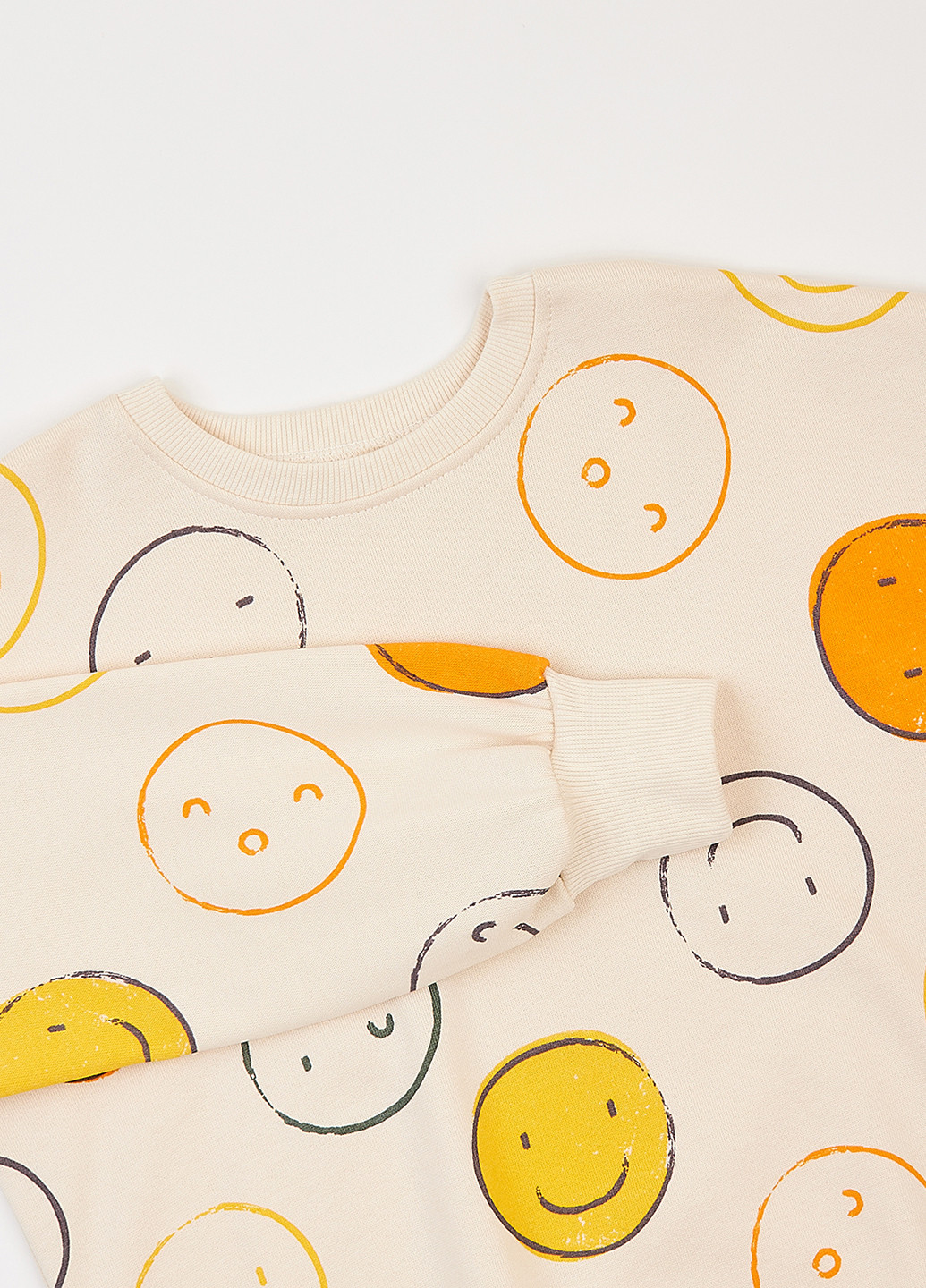 Фламинго свитшот рисунок бежевый кэжуал трехнитка, хлопок