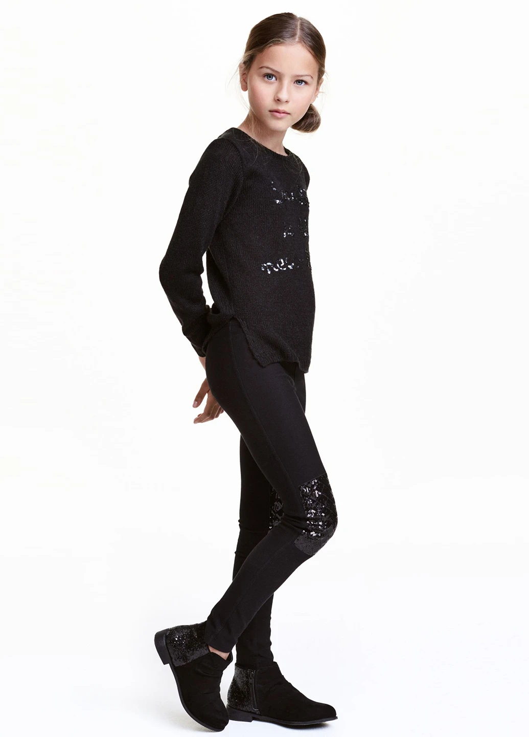 Черные демисезонные джеггинсы H&M
