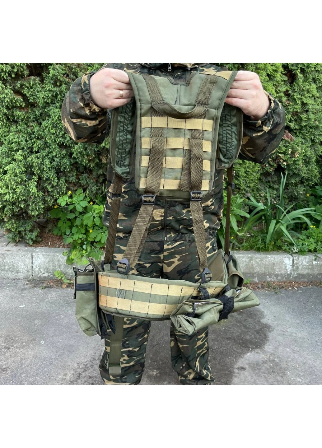 РПС система MOLLE + підсумки 6600 ЗСУ (ЗСУ) Розвантажувальна поясна система зелена Power (254441426)