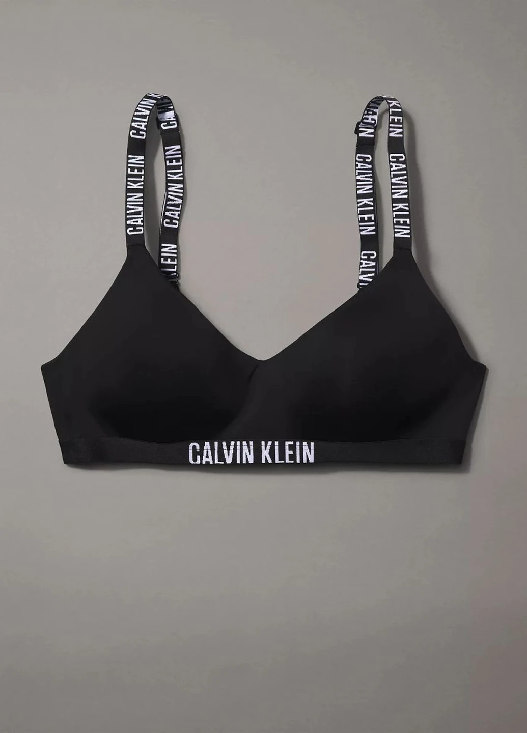 Чёрный бралетт бюстгальтер Calvin Klein без косточек полиамид