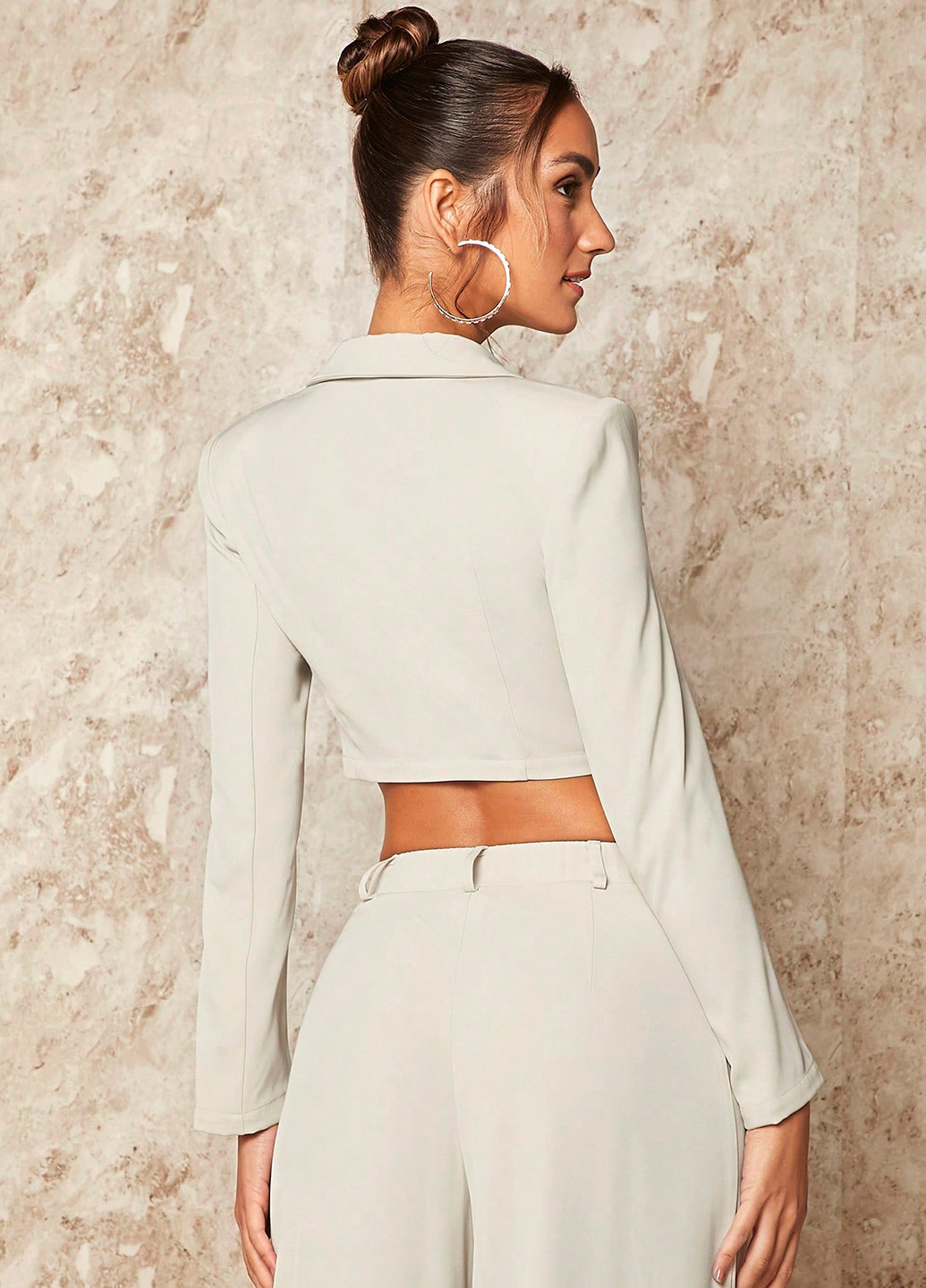 Айвори женский жакет SHEIN однотонный - демисезонный