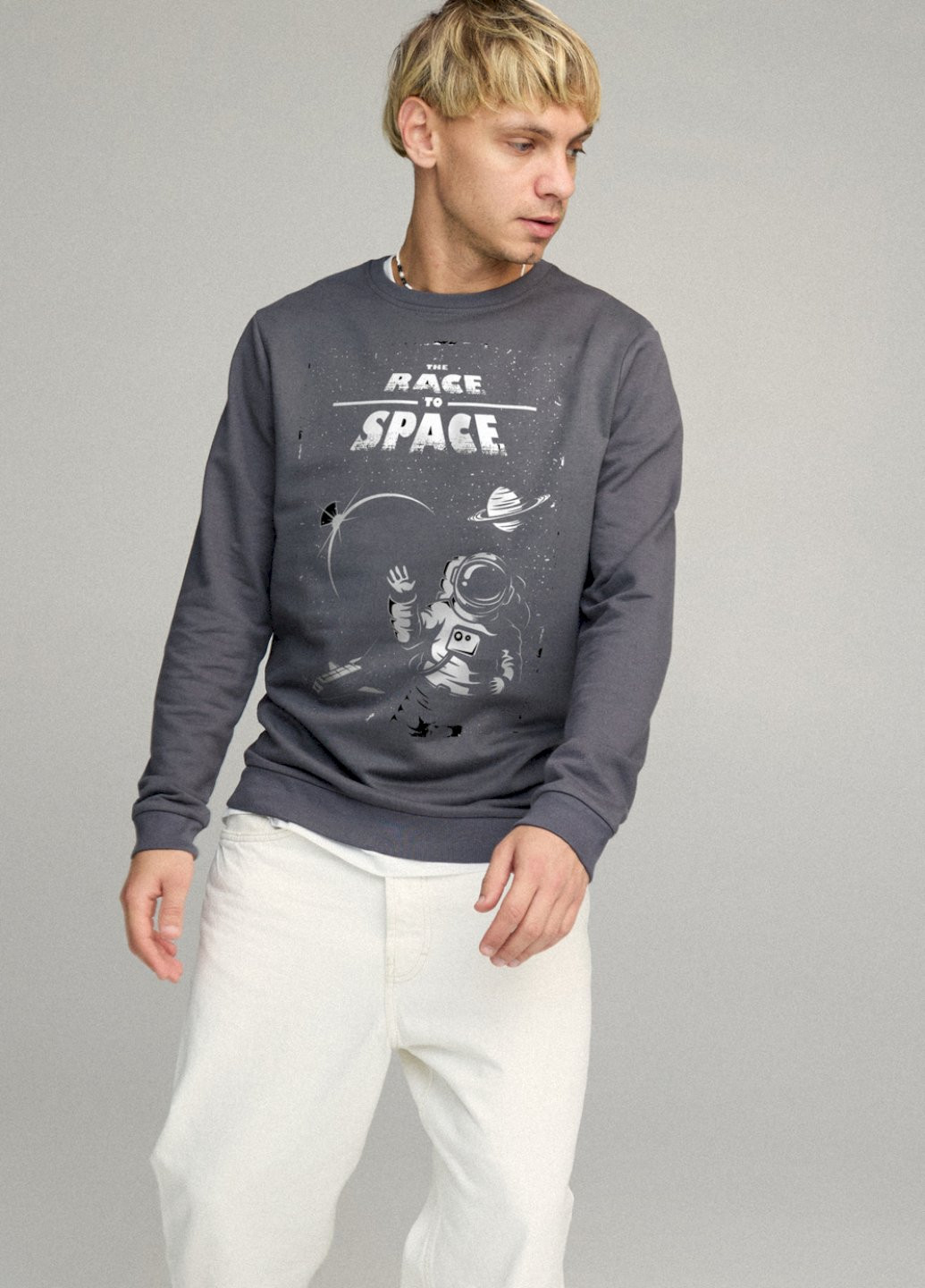 Темно-серый свитшот мужской basic /no flis/ YAPPI (252259547)