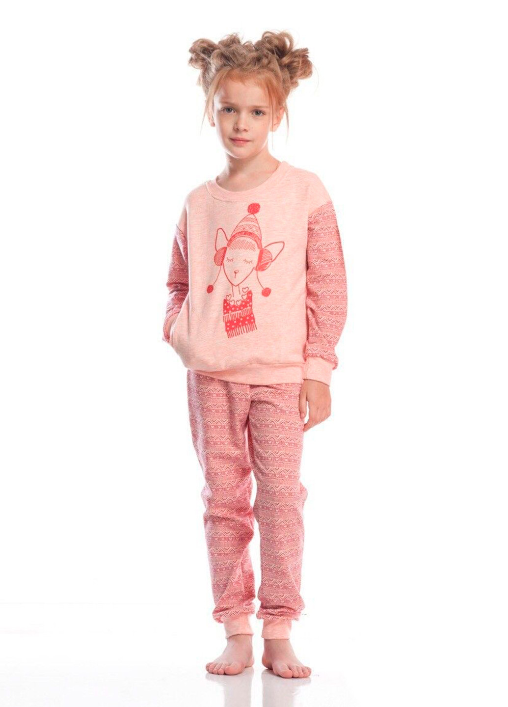 Розовый демисезонный комплект (футболка, брюки) Ellen