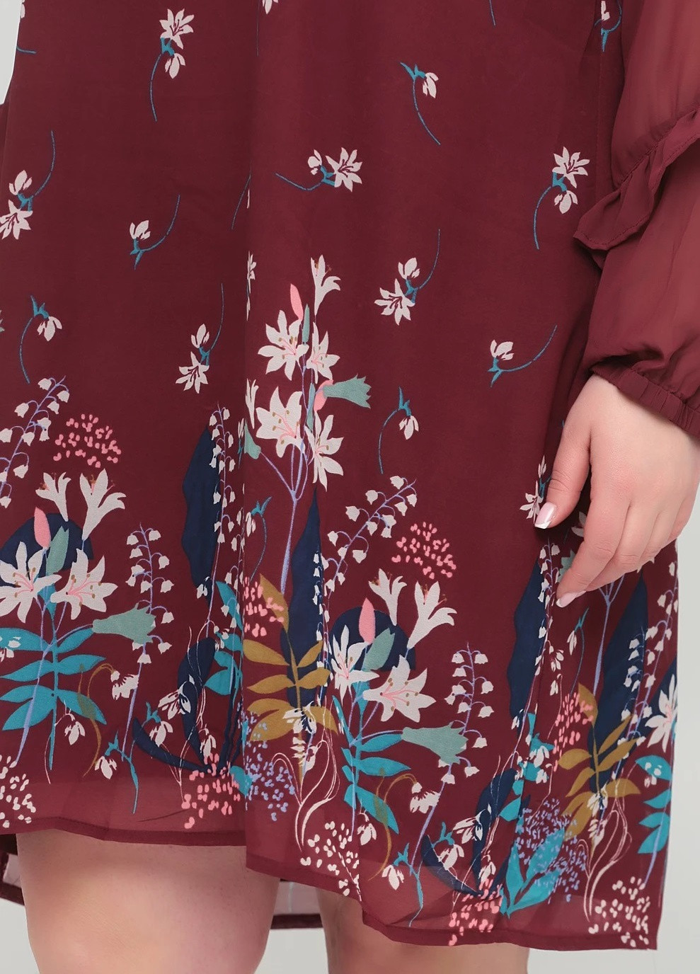Комбинированное кэжуал платье с цветочным принтом Yumi