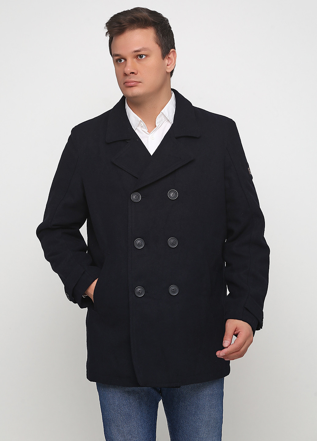 Темно-синее демисезонное Пальто без капюшона Colours